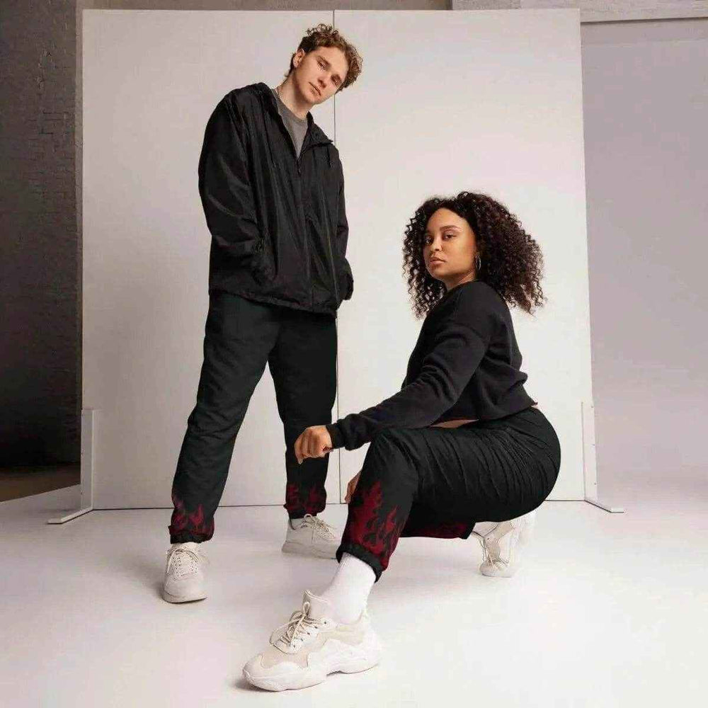 Maroon Flame Unisex Track Pants