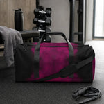 Maroon Abstract Print Duffle Bag - Lifestyle Gym Setting | Our Phoenix Rise