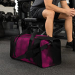 Maroon Abstract Print Duffle Bag - Lifestyle Carry Detail | Our Phoenix Rise