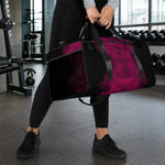 Maroon Abstract Print Duffle Bag - Lifestyle Commute Setting | Our Phoenix Rise