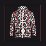 Abstract Graphic Zip Up Hoodie - Artistic abstract pattern front | Our Phoenix Rise