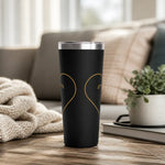 Minimal Gold Heart Outline Tumbler - Lifestyle Reading Scene | Our Phoenix Rise