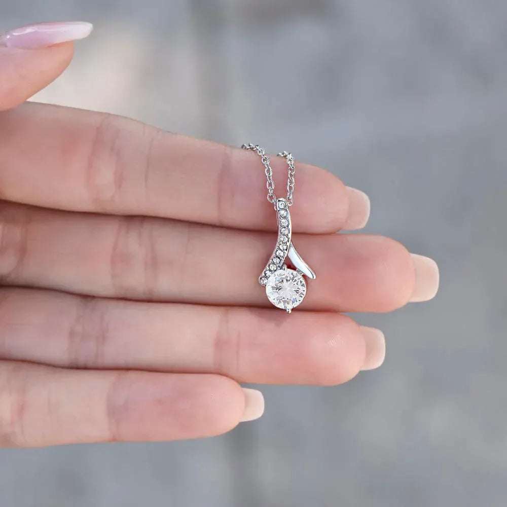 Meaningful Necklace for Mom Ribbon Pendant