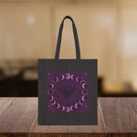 Gothic Moon Phase Tote Bag - Black Canvas Front View - Detail 16 | Our Phoenix Rise