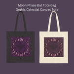 Gothic Moon Phase Tote Bag - Natural Canvas Front View - Detail 15 | Our Phoenix Rise