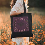 Gothic Moon Phase Tote Bag - Natural Canvas Bottom Detail - Detail 21 | Our Phoenix Rise