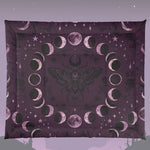 Purple Moon Phase Comforter - Full View with Moth and Skull Design - Detail 11 | Our Phoenix Rise