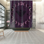 Gothic Moth Shower Curtain - Centered Moth and Crescent Detail - Detail 20 | Our Phoenix Rise