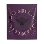 Purple Moon Phase Tapestry - Fabric Texture and Hemmed Edge Detail - Detail 11 | Our Phoenix Rise