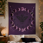 Purple Moon Phase Tapestry - Altar Space Decor Lifestyle Mockup | Our Phoenix Rise