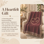 Minimalist Heart Woven Blanket - Gold Heart Outline Detail | Our Phoenix Rise