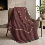 Minimalist Heart Woven Blanket - Heart Design Draped Over Chair | Our Phoenix Rise