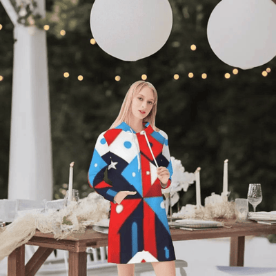 Womens Patriotic Hoodie Dress Main Perspective | Our Phoenix Rise