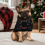 Personalized Dog Christmas Hoodie - Lifestyle mockup on white dog | Our Phoenix Rise