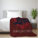 Personalized Couples Throw Blanket - Fueled by Love Design Front View - Detail 11 | Our Phoenix Rise