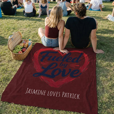 Personalized Couples Throw Blanket - Lifestyle View of Soft Plush Material | Our Phoenix Rise