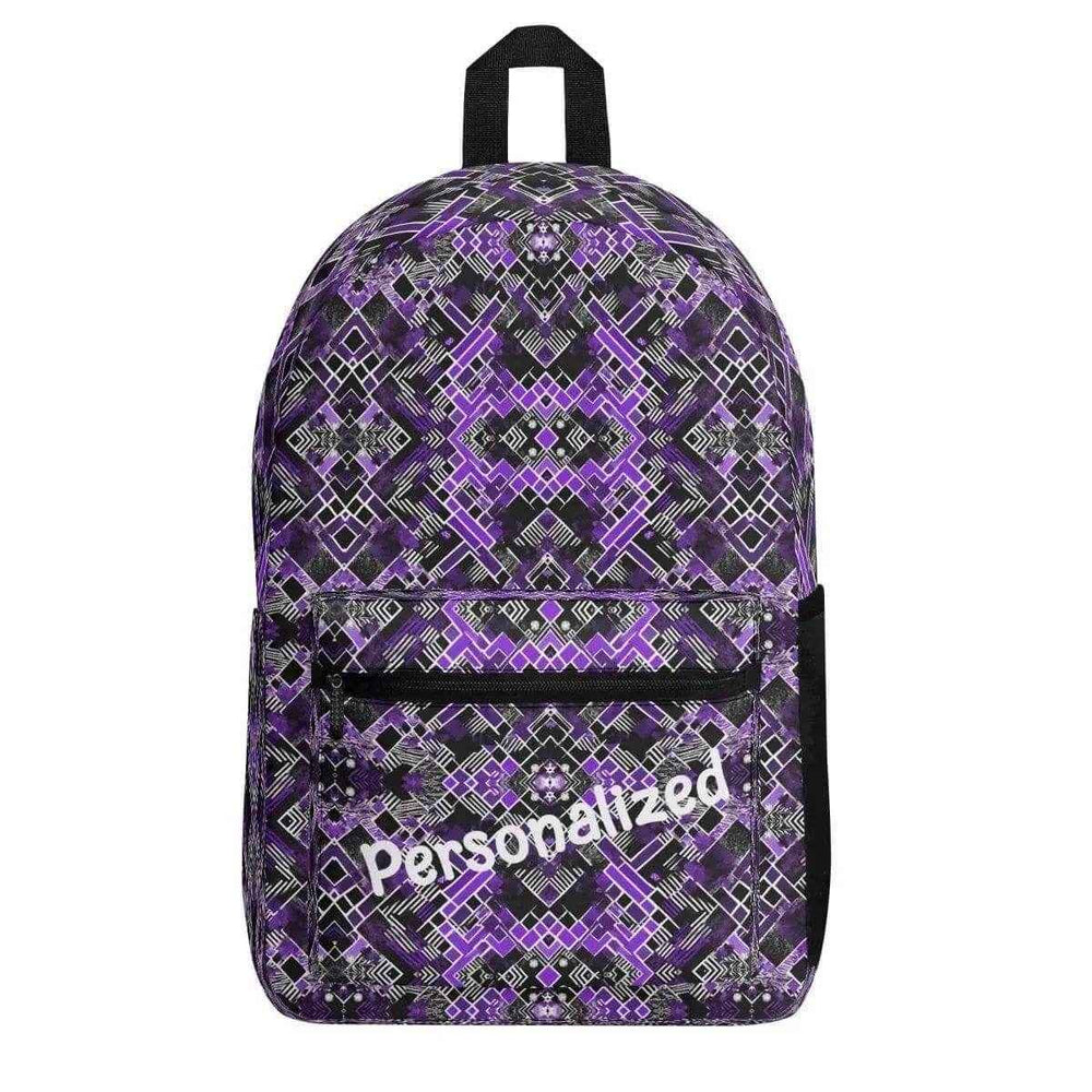 Personalized Purple Glitch Art Backpack