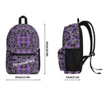 Personalized Purple Glitch Art Backpack - Back view with adjustable straps | Our Phoenix Rise