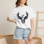 Minimalist Phoenix Graphic Tee - Lifestyle Model Wearing White - Detail 17 | Our Phoenix Rise