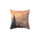 Rustic Mountain Throw Pillow - Square Cushion with Evergreen Tree Print - Detail 24 | Our Phoenix Rise