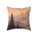 Rustic Mountain Throw Pillow - Detailed View of Spun Polyester Fabric - Detail 26 | Our Phoenix Rise