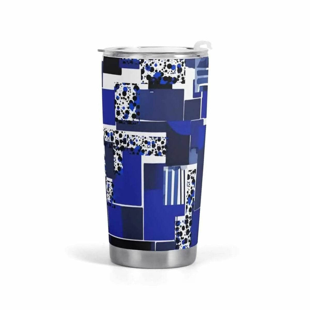 Geometric Travel Mug Blue Matrix