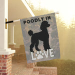 Poodle Silhouette Garden Flag - Full Design with Love Text and Paw Print - Detail 18 | Our Phoenix Rise