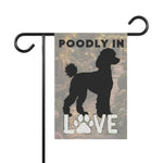 Poodle Silhouette Garden Flag - Poodly In Love Design on Stand - Detail 15 | Our Phoenix Rise