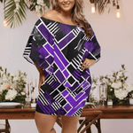 Matrix Geometric Print Off-the-Shoulder Dress Detailed View 10 | Our Phoenix Rise