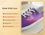 Purple Galaxy Print Canvas Sneakers Black White 5-12 - Made With Care | Our Phoenix Rise