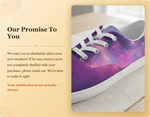 Purple Galaxy Print Canvas Sneakers Black White 5-12 - Our Promise | Our Phoenix Rise