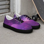 Purple Galaxy Print Canvas Sneakers Black White 5-12 - Lifestyle Mockup | Our Phoenix Rise