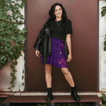 Purple Galaxy Skater Skirt - Fabric Texture Detail | Our Phoenix Rise