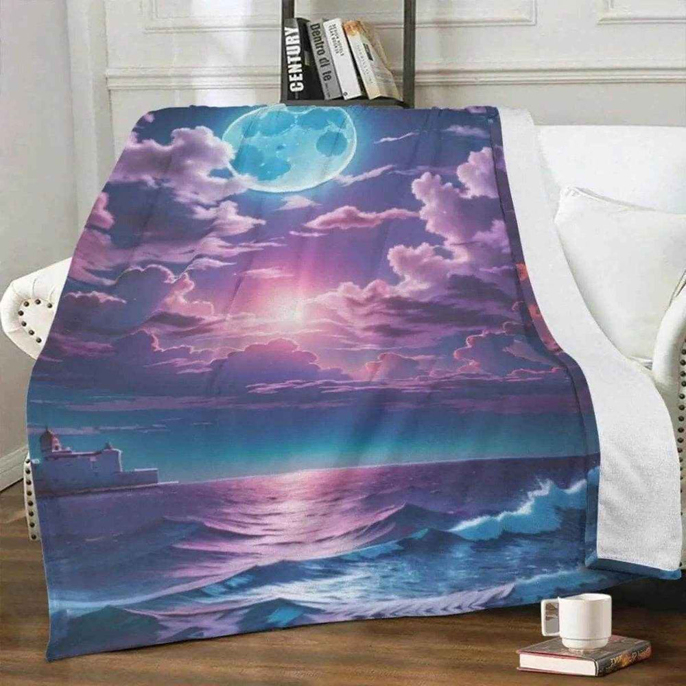 Sunset Ocean Fleece Blanket
