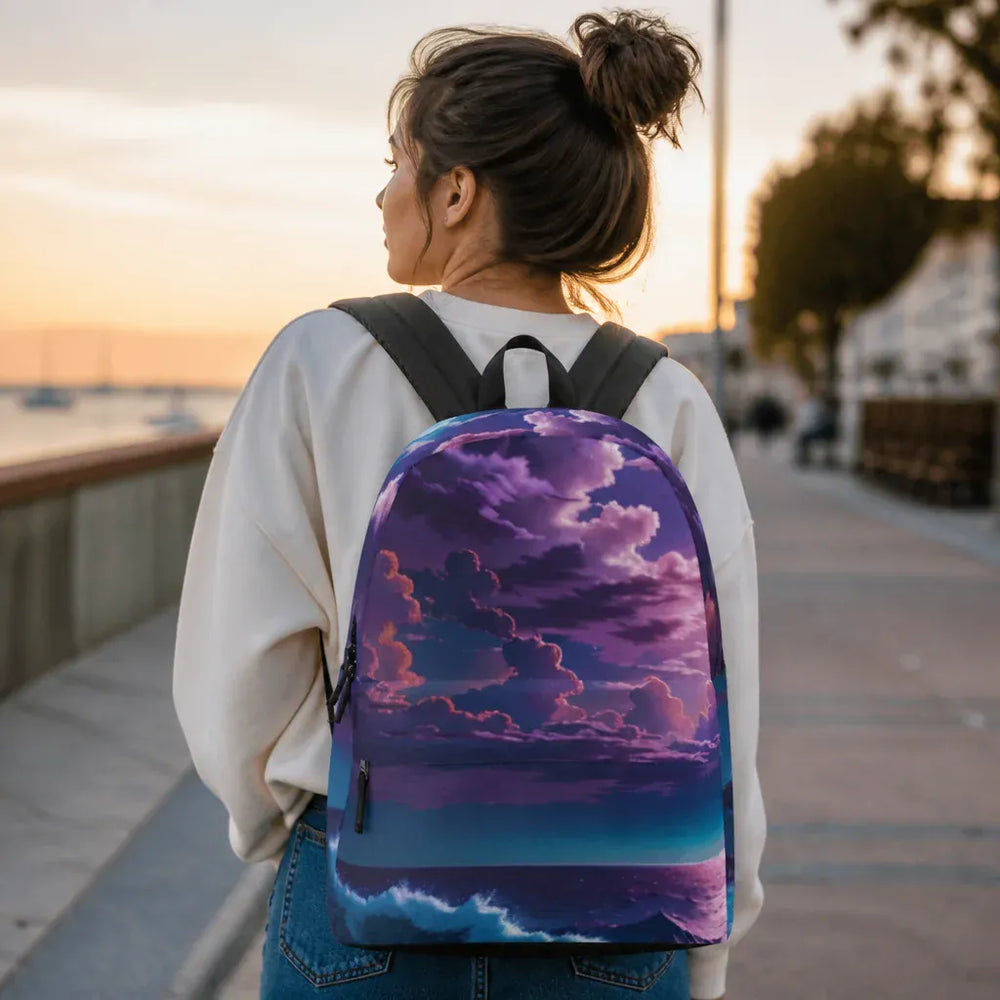 Aesthetic Purple Sunset Backpack