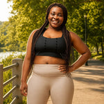 Recycled Longline Sports Bra - Lifestyle View Standing | Our Phoenix Rise