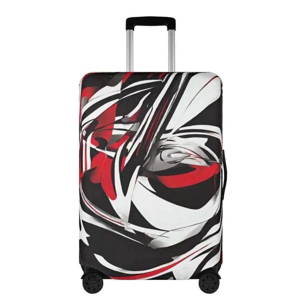 Red Black Abstract Luggage Cover