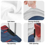 Patriotic Swirl Luggage Cover - Side View with Wheels | Our Phoenix Rise