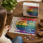 500 Piece Wooden Jigsaw Puzzle - Purple Sunset Lifestyle Mockup | Our Phoenix Rise