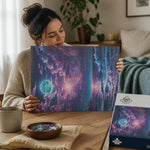 500 Piece Wooden Jigsaw Puzzle - Moonlit Wolf Lifestyle Mockup | Our Phoenix Rise