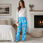 Womens Snowflake Pajama Pants - Human Model Lifestyle Mockup Front View | Our Phoenix Rise