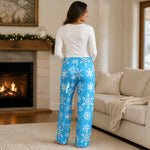 Womens Snowflake Pajama Pants - Human Model Back View Mockup | Our Phoenix Rise