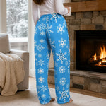 Womens Snowflake Pajama Pants - Blue Lifestyle Mockup Holiday Decor Background | Our Phoenix Rise