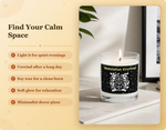 Stimulation Overload Soy Candle - Graphic highlighting 100% soy wax and cotton wick features | Our Phoenix Rise
