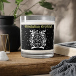 Stimulation Overload Soy Candle - Lit candle held in hands against a cozy sweater background | Our Phoenix Rise