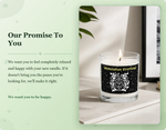 Stimulation Overload Soy Candle - Quality promise graphic detailing the clean burn and glass jar | Our Phoenix Rise