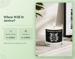 Stimulation Overload Soy Candle - Shipping information graphic for the mindful decor collection | Our Phoenix Rise