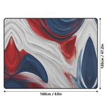Patriotic Abstract Rug Red White Blue Gaming Yoga Mat Detailed View 4 | Our Phoenix Rise