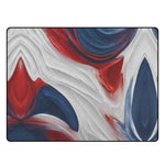 Patriotic Abstract Rug Red White Blue Gaming Yoga Mat Detailed View 2 | Our Phoenix Rise