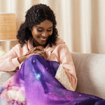 Purple Galaxy Sherpa Blanket - Medium 50x60 Size View | Our Phoenix Rise